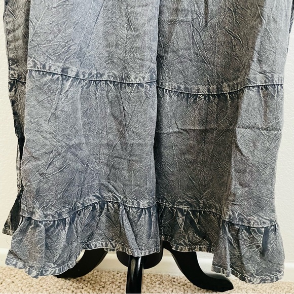 Cute Options Flowy Whitewashed Gray Ruffled Wide Leg Pants - Picture 7 of 10